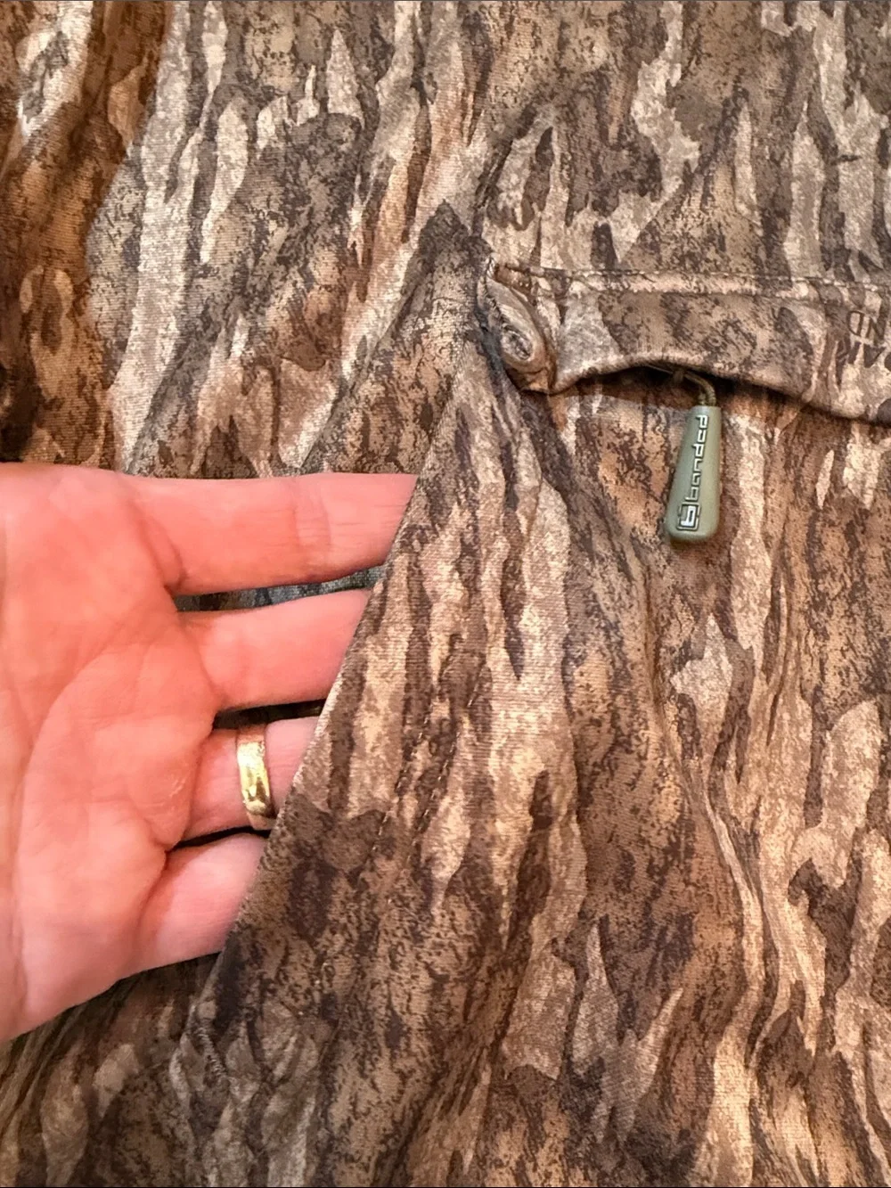 Banded fleece lined hoodie in mossy oak bottomland camo